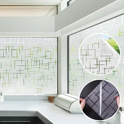 Frosted Cross Pattern Privacy Window Film - Ultraviolet Protection Decorative Sticker - 45x200cm (Clear)