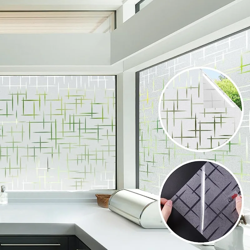 Cross Pattern Privacy Frosted Glass Window Sticker, Decorative Sticker