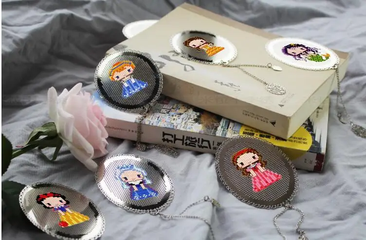 Angel girl sweet lover dmc threads Cross stitch DMC set Creative Gift Handmade metal bookmark fairy tale princess series