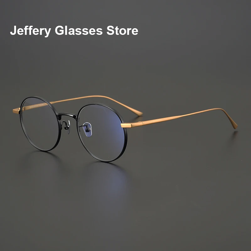 

Japanese Titanium Eyeglasses Retro Round Hand-Made Optical Glasses Frame Men Women Prescription Myopia Spectacles Oculos De Grau