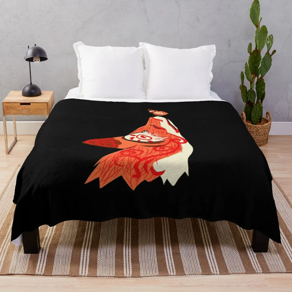 

Kitsune Spirit Fox Throw Blanket Flannel Fabric Large Blanket