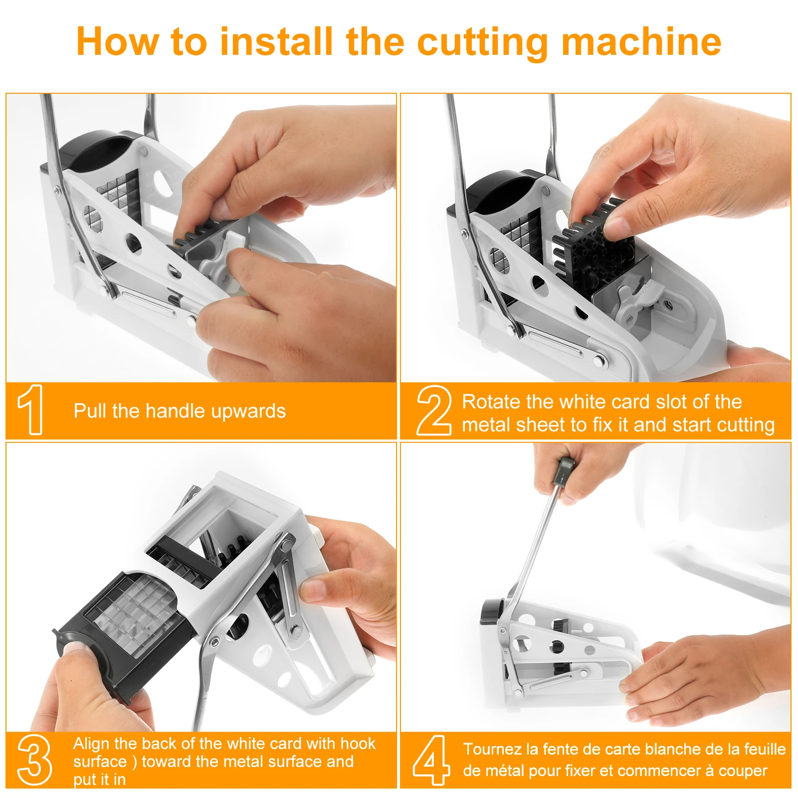 Stainless Steel French Fry Cutter BPA Free Nontoxic Potato Cutter Enduring Potato Slicer Easy to Clean French Fry