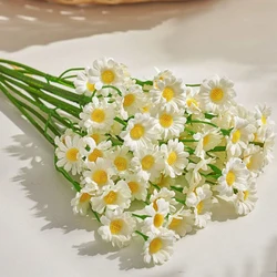 Elegant Silk Daisy Flowers - White Artificial Bouquet for Party, Home, and Wedding Decor (Available in Sets of 5, 10, or 20) (White)
