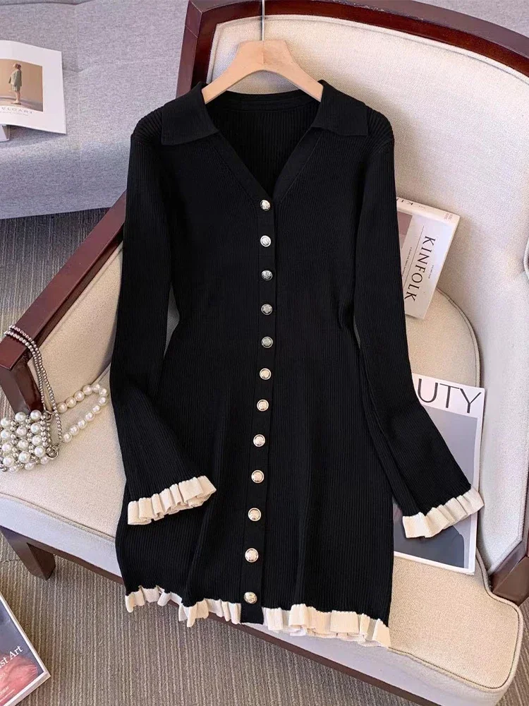 fitted lace wedding dress Aesthetic Cardigan Long Sleeve Midi Bandage Dress Money Pajamas Fall –  FashionMojos.com