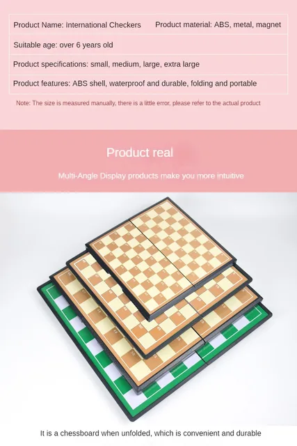 Jogo de tabuleiro damas 10 polegadas 2 jogador torneio checker  conjunto-magnético dobrável portátil mesa draughts crianças jogos de  tabuleiro conjuntos - AliExpress