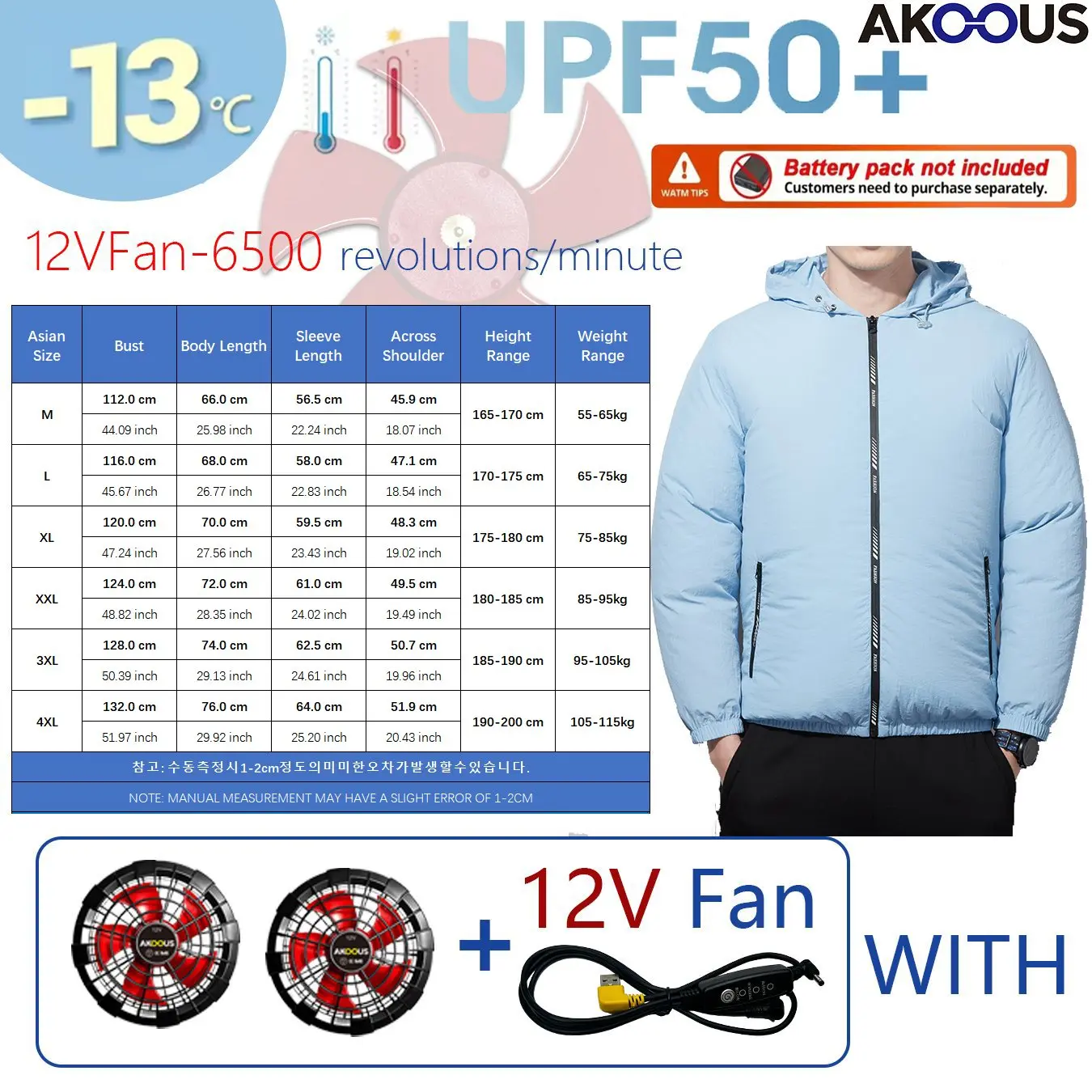 12V/5V USB 여름 냉각 재킷 초경량 긴팔 에어컨 의류 야외 낚시 작업용 자외선 차단 코트