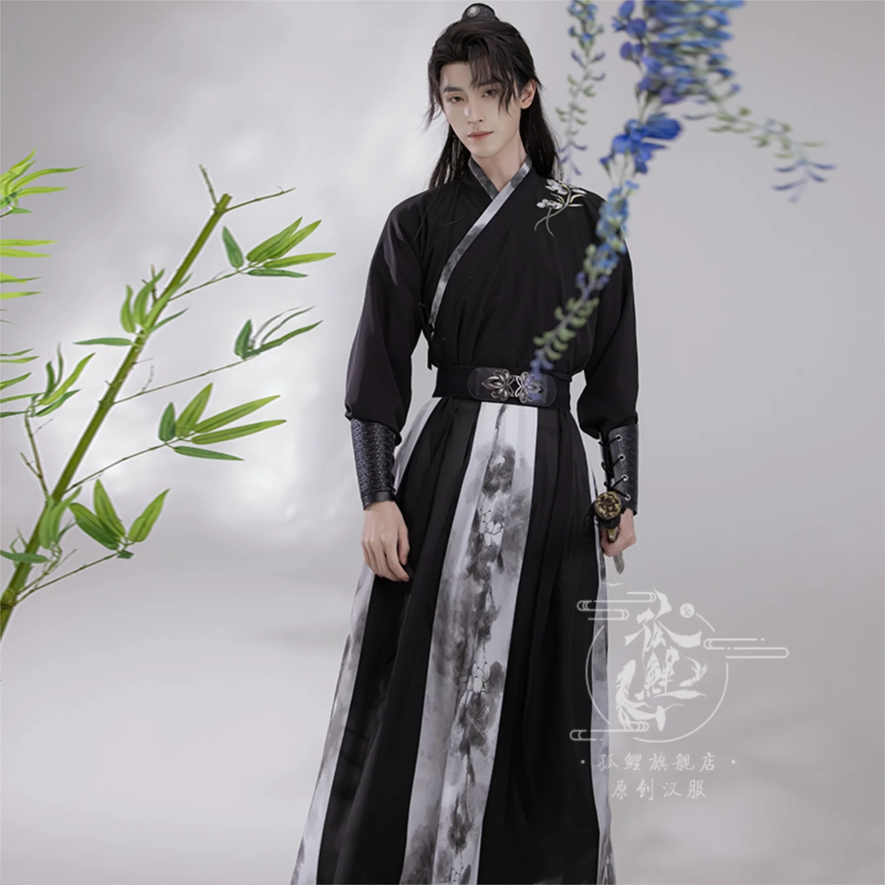Hanfu Men's Ancient Chinese Hanfu Set Male Role Playing Costume Party Hanfu Men's Black Set Large