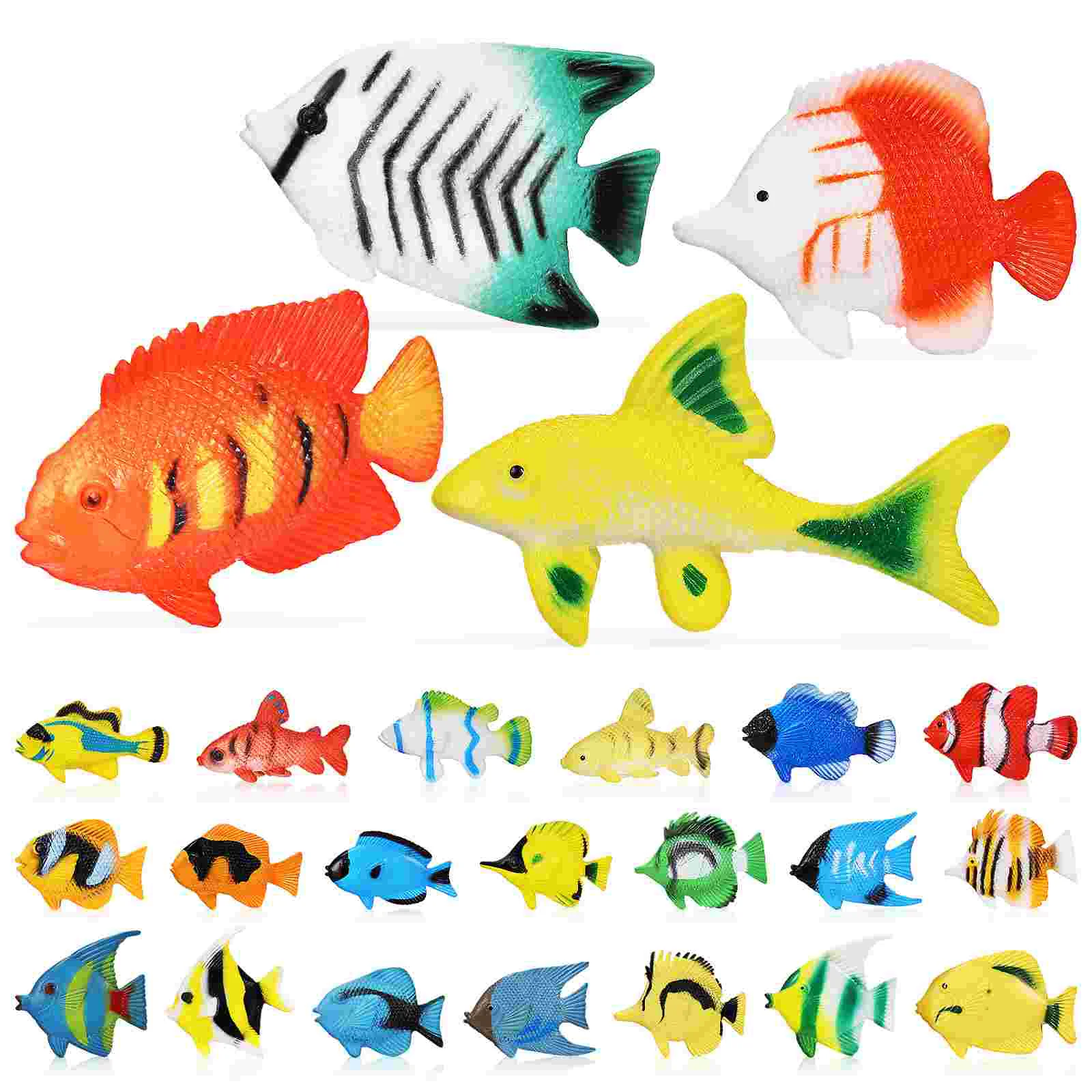 

24 Pcs Ocean Fish Kid Bath Toys Model Shape Plastic for Kids Figurines Decor Craft Decorations Child Childrens