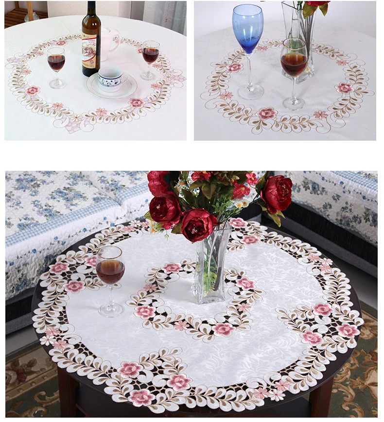 Tovaglia rotonda tovaglia rotonda per uso domestico in stile europeo pastorale fresca Lazy Susan tuta hotel tovaglia pad 809 polvere_voghion.com