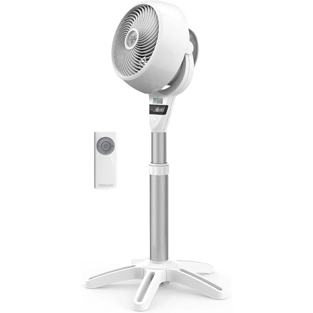 

6803DC Energy Smart Medium Pedestal Air Circulator Fan with Variable Speed Control, Ice White, CR1-0259-43