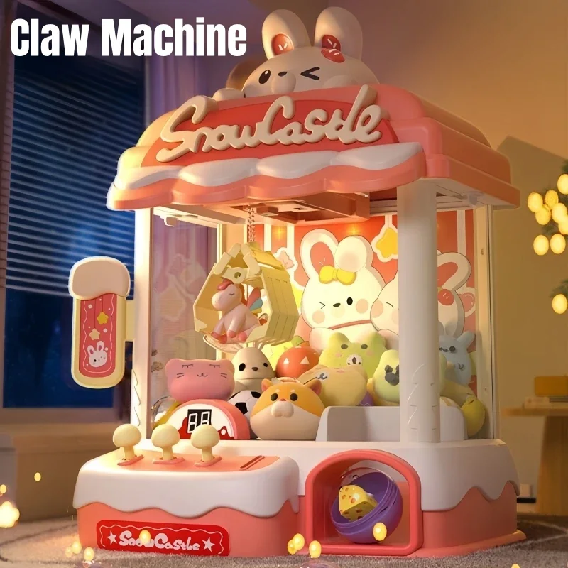 Children Mini Claw Machine Toys Music Doll Arcade Candy Automatic Coin Operated Play Game Prizes Vending Machines Kids Gifts 2