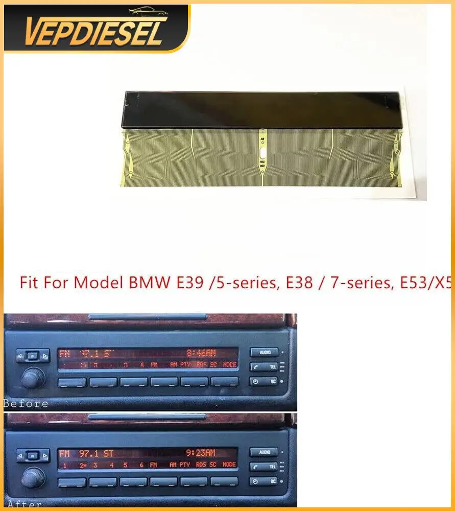 BMW E53 E38 E39 5 및 7 시리즈 X5 미드 라디오 FM 자동차 전문 부품, LCD 디스플레이 화면 수리, 1 개