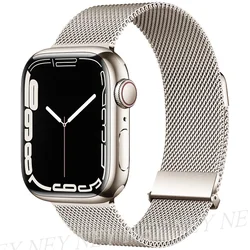 Elegant Metal Milanese Loop Watch Band Strap for 49mm-42mm-44mm-45mm (Starlight 57)
