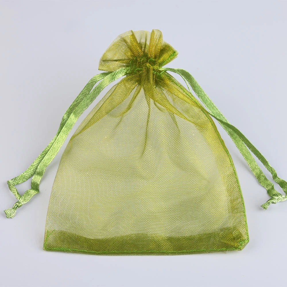 50pcs/100pcs 10x15cm 13x18cm Colorful Organza Jewelry Bags Wedding Christmas Candy Packaging Drawstring Pouches Gift Display Bag