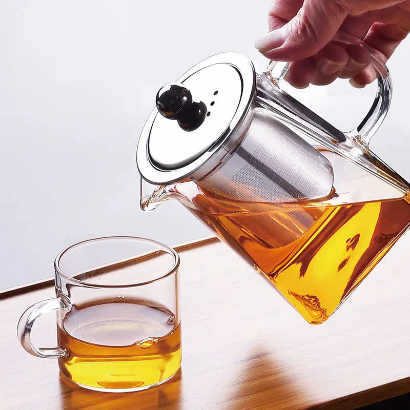 Glass Teapot With Tea Infuser, Large Capacity Borosilicate Glass Tea Kettle  With Stainless Steel Tea Strainer, Blooming And Loose Leaf Tea Maker,  Perfect For Home Office Restaurant Family Day, Tea Accessories 