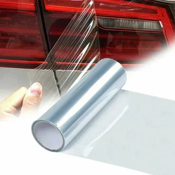 Pellicola Trasparente per Fari Auto 30*120cm, Pellicola Vinilica per Fari Anteriori e Posteriori, Adesivo per Luci Fendinebbia e Fanali Posteriori