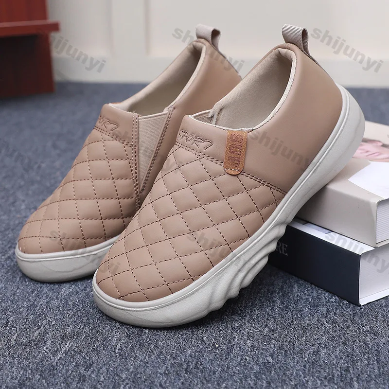 Women Lightweight Soft Sole Casual Sneakers Autumn Thick Leather Fashion Walking Shoes Woman Comfortable Non-slip Flats Loafers 2