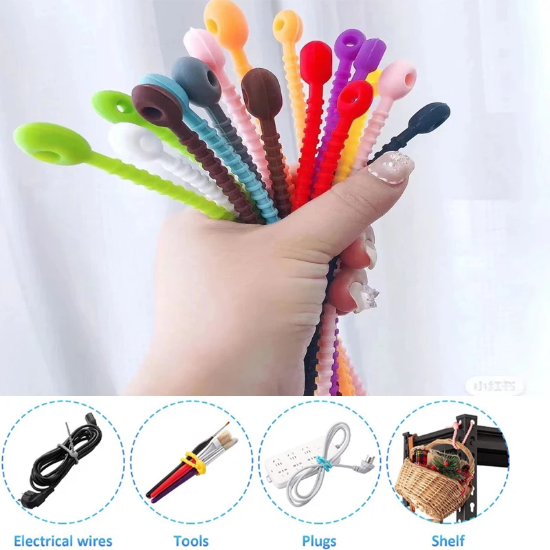 10PCS bread clips reusable colorful silicone ties bag clip