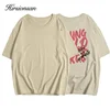 Hirsionsan Vintage Letter V Printed T Shirt Women Summer Cotton Soft Short Sleeve Tee Female Oversized Higt Street Gothic Tops 5