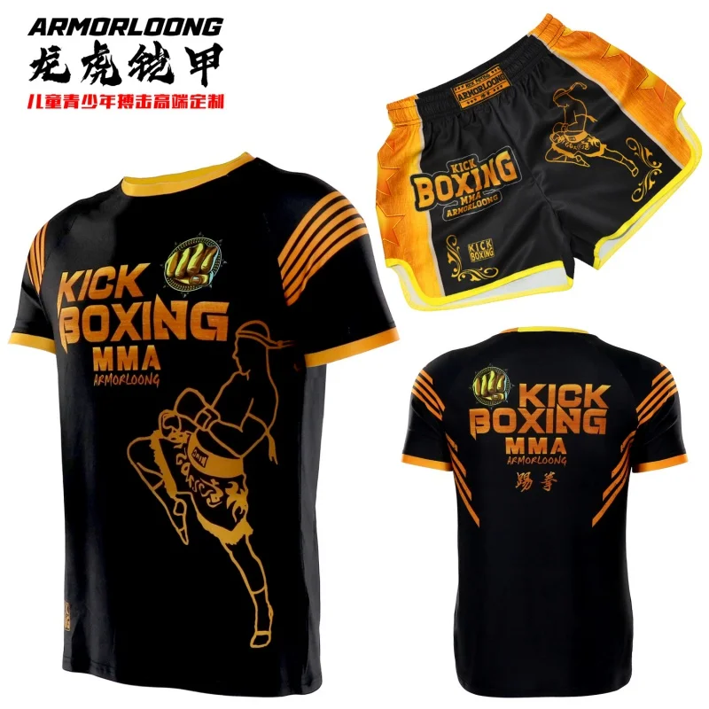 MMA Fighting Boxing Sports Quick-Drying Outfit Children and Teenagers Training Competition Short Sleeve Fitness Thai Boxing Suit mma fighting boxing sports quick drying outfit children and teenagers training competition short sleeve fitness thai boxing suit