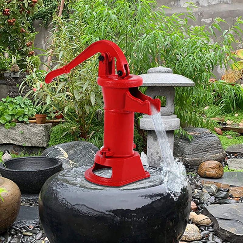 Aiqidi Hand Pressure Deep Well Water Pump Stainless Steel Manual Water Jet  Pump Domestic Well Hand Shake Suction Pump for Garden Yard
