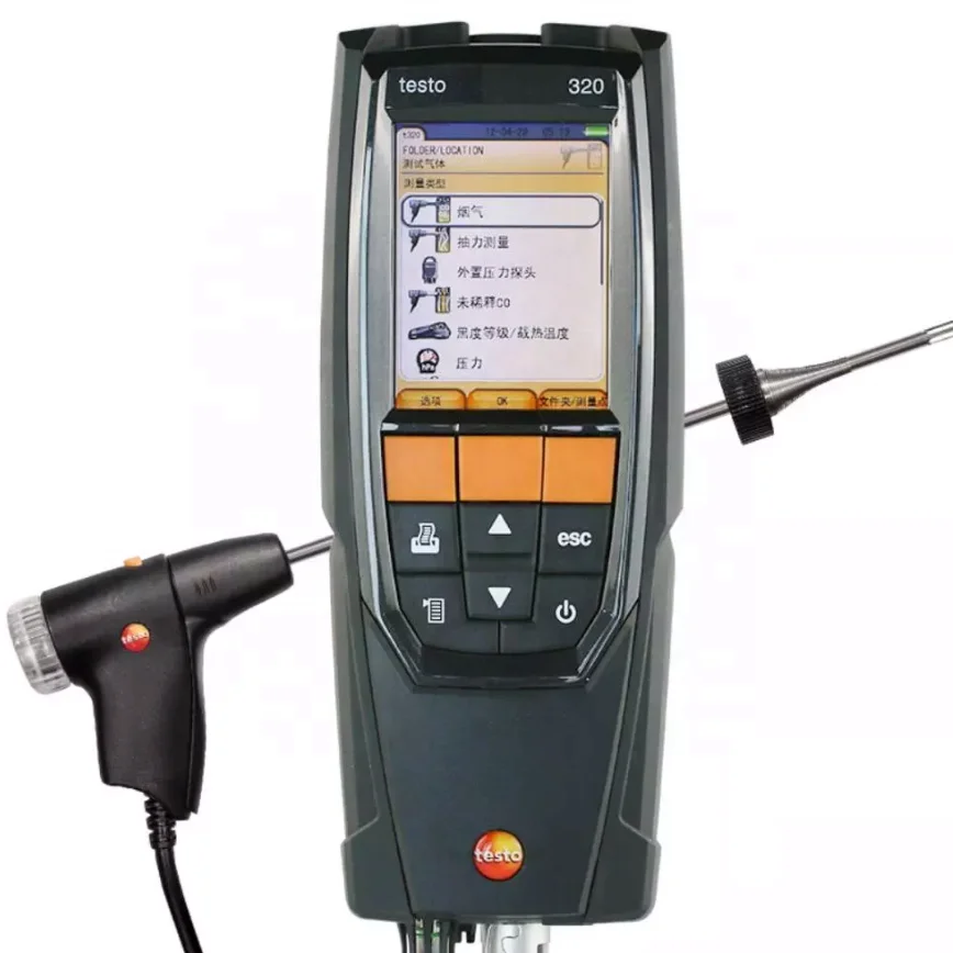 Testo 330-2 Ll Testo 320 Ordine-Nr. 0563 3220 75 Analizzatore Di Fumi Per Rilevatore Di Perdite Di Gas Co O2 E Co2