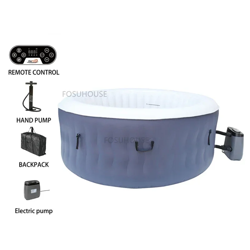 Round Bathtubs Whirlpool Inflatable Spa Bathtubs Sauna Rooms Folding Adult Portable Bathtub Whirlpool Household Massage Bathtub 5
