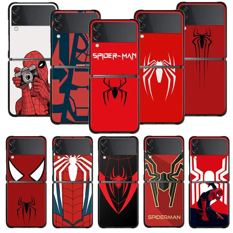 Marvel Spider Man Spider Phone Case Per Samsung Galaxy Z Flip 5G Z Flip3 5G Z Flip4 Z Flip4 5G Z Flip5 5G Cover Rigida Fundas