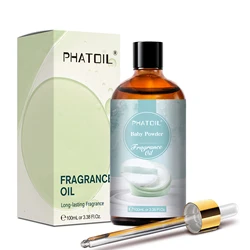 PHATOIL Fragrance Oil Collection - Coconut, Vanilla, Sea Breeze, Fresh Linen & White Musk Scents (100ml) - 100ml (Baby Powder)