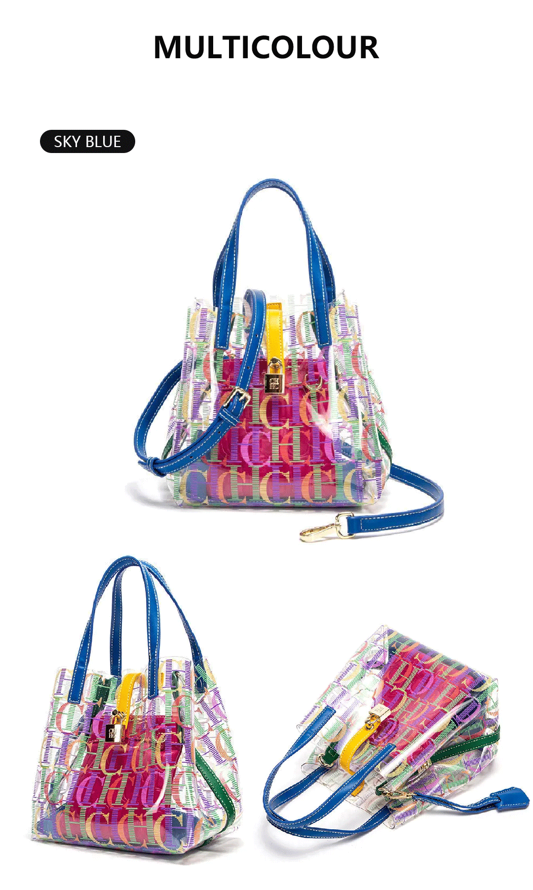 Bucket bag carried by hand and on shoulder