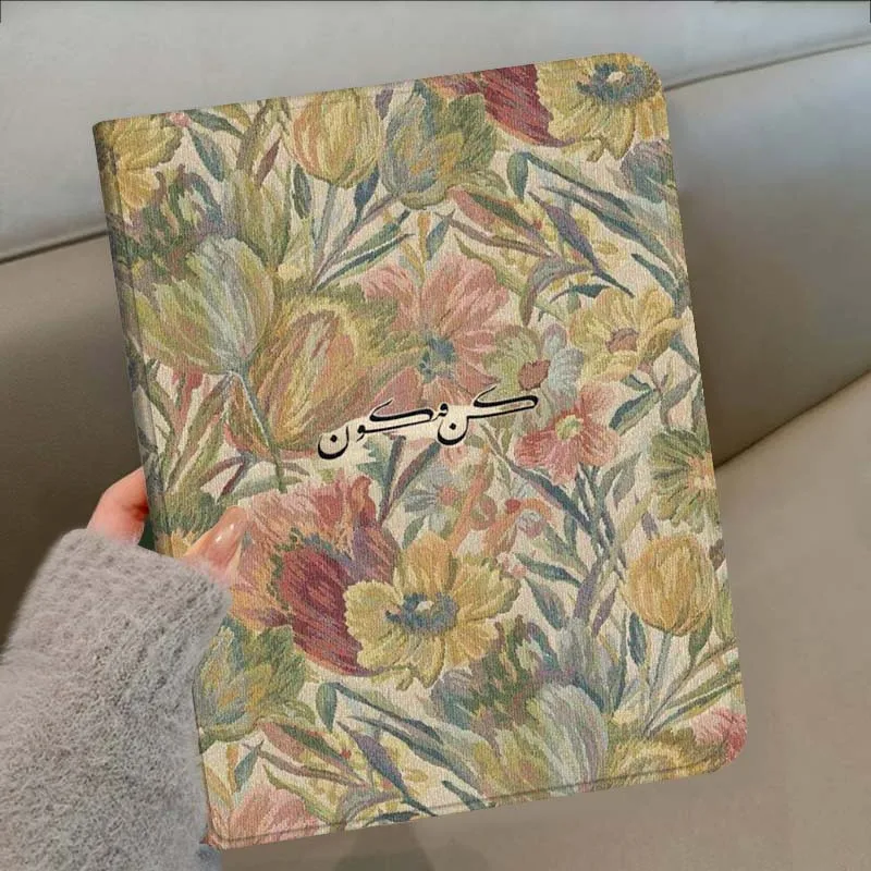 Vibrant Floral Pattern Cloth Tablet Case
