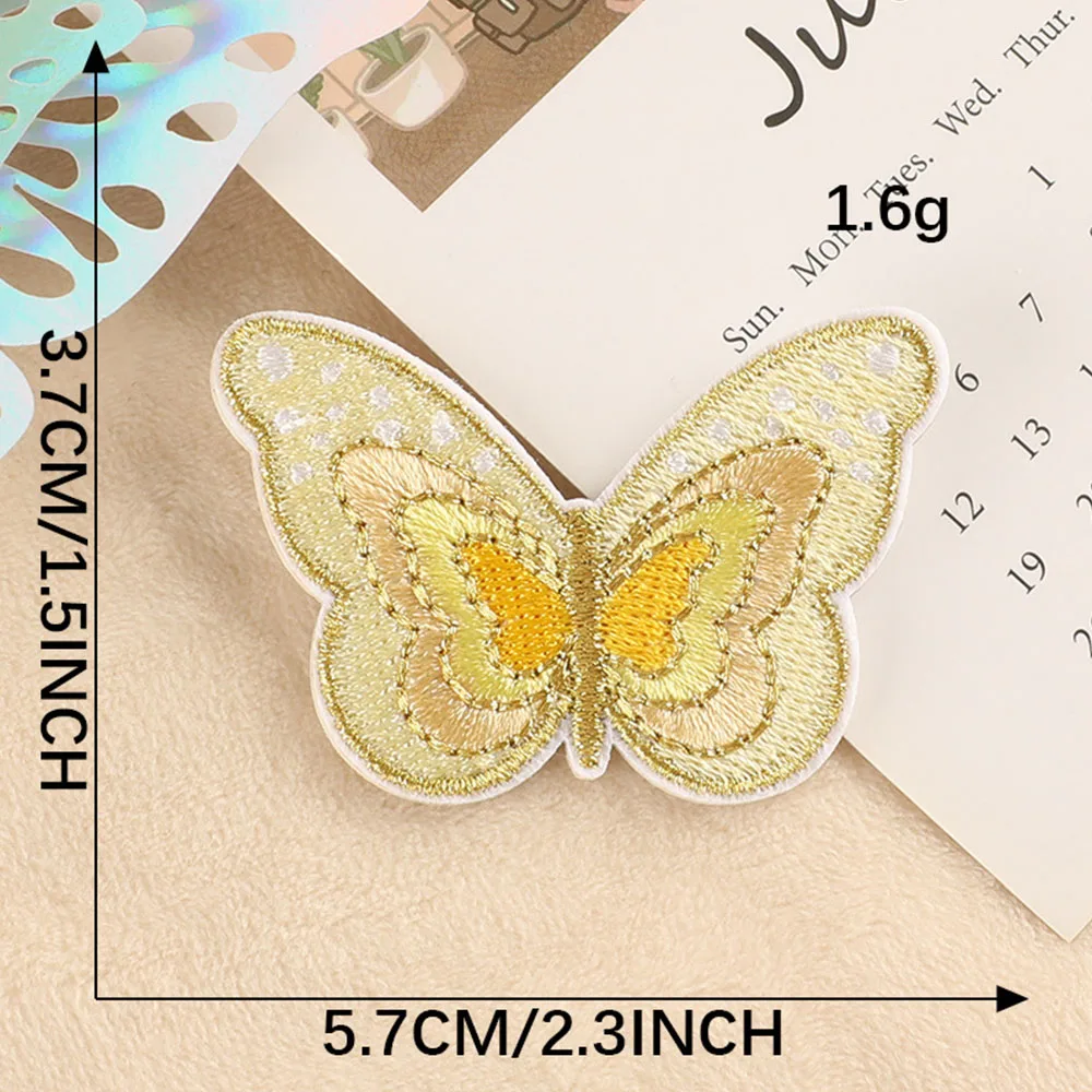 Vibrant Butterfly Self-Adhesive Embroidery Patches for Creative DIY Projects