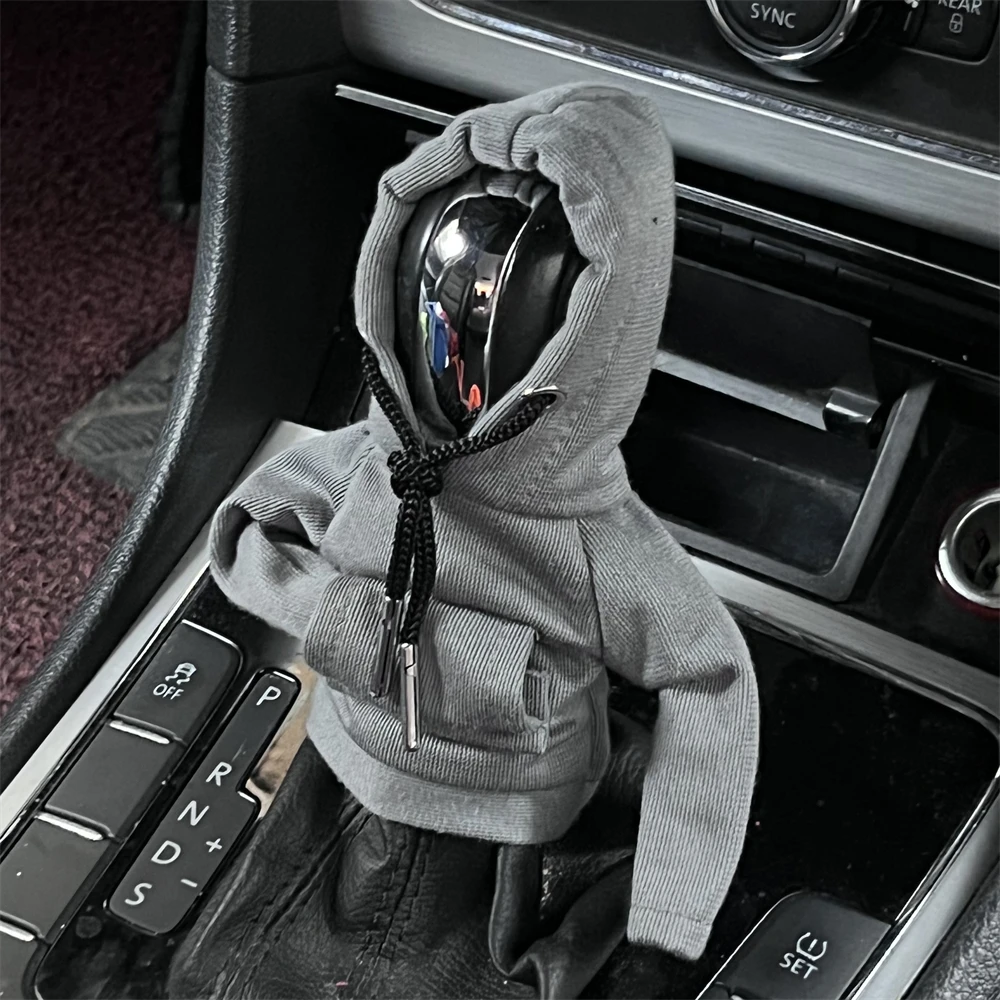 Creative Hoodies Mini Car Gear Shift Cover Gear lever knob Leveraged Sweatshirt  Car Gear Shift Knob Cover felpa cambio auto