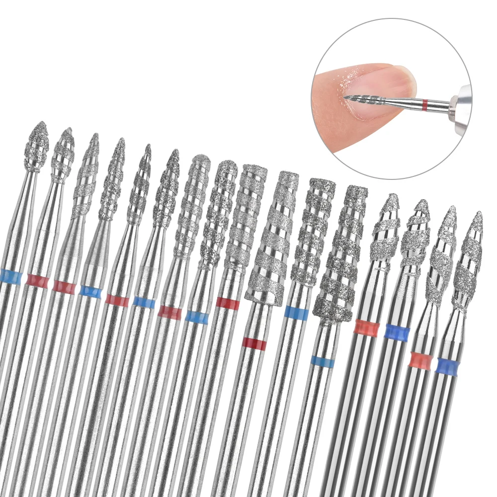 

10 шт., алмазные фрезы для маникюра и педикюра, 3/32 дюйма