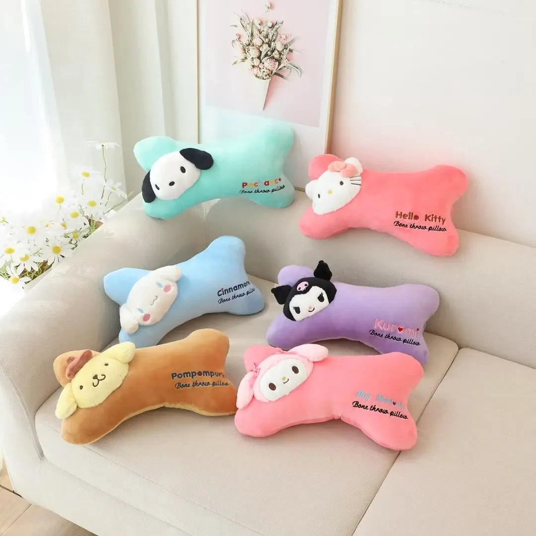 

Sanrio Series Plush Bone Pillow Pochacco Kuromi Cinnamoroll Hello Kitty My Melody Plush Portable Small Pillow