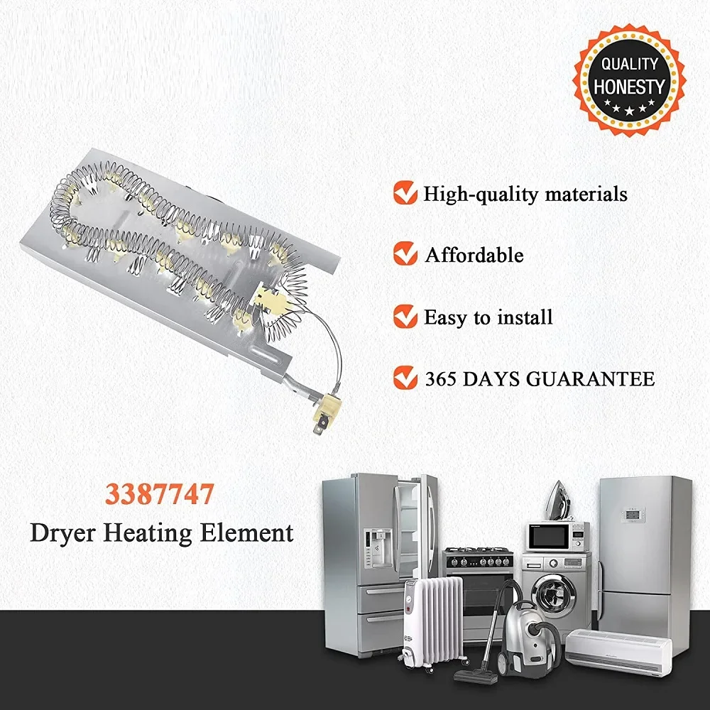 Dryer Heating Element Replacement 3387747 PS11741416 AP6008281 8527865 AP2947033 PS344597 W11045584 W11344457 dryer heating element