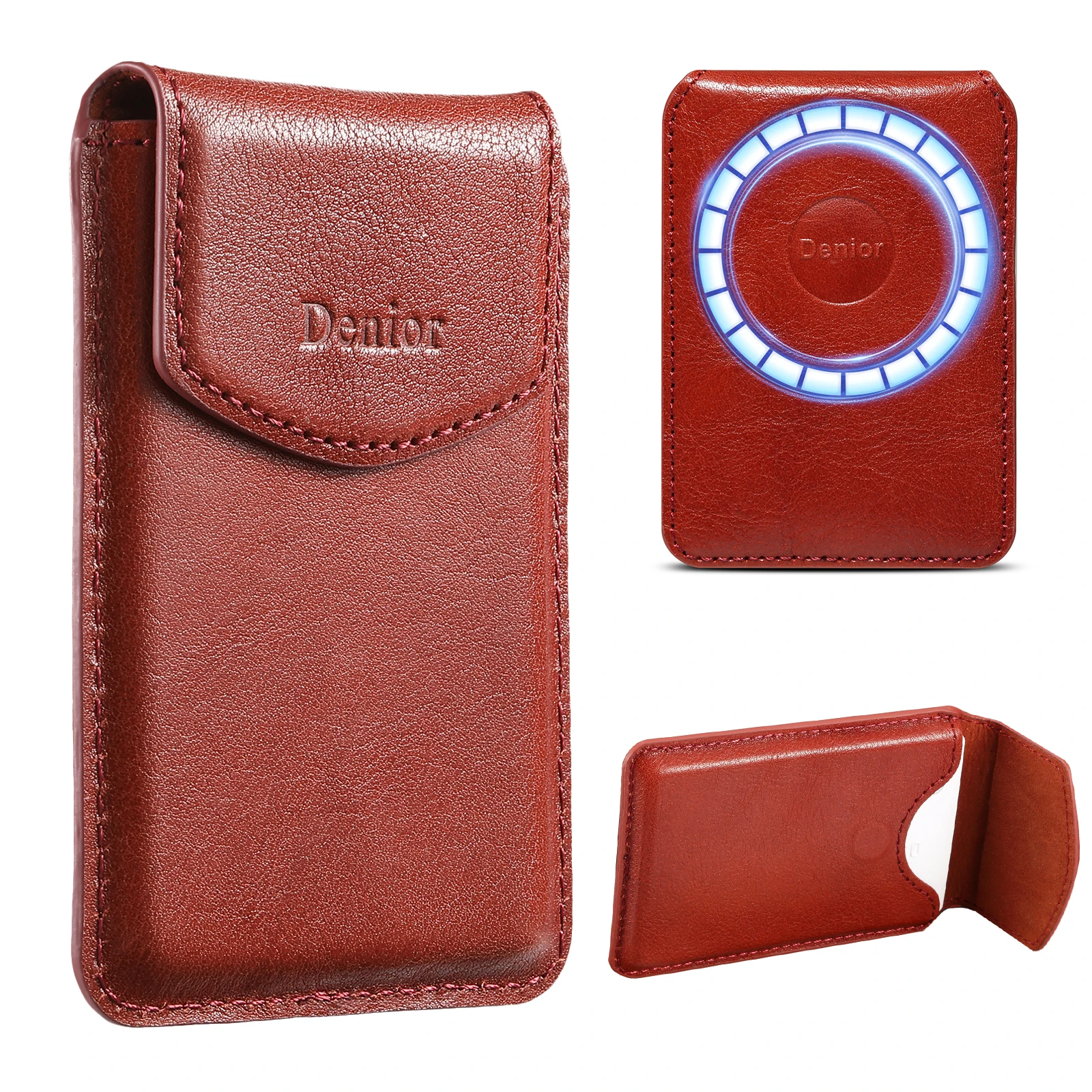 MagSafe Magnetic RFID-Blocking PU Leather Slim Phone Wallet Case