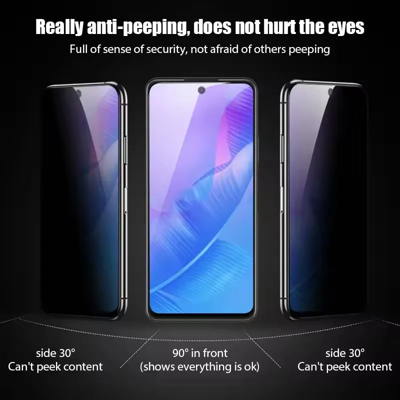 3-Pack Privacy Hydrogel Screen Protector Film - Anti-Fingerprint Unlock