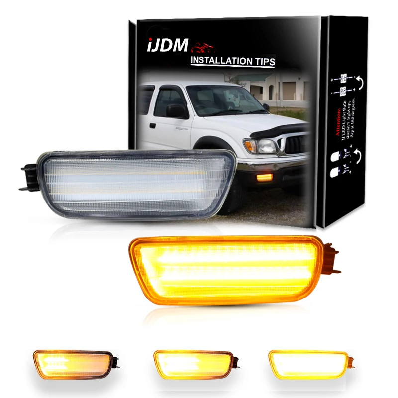 GEEGEETOP Switchback LED Fog Lights For Toyota Tacoma 2016-2023 - White/Amber DRL With Amber Sequential Turn Signals