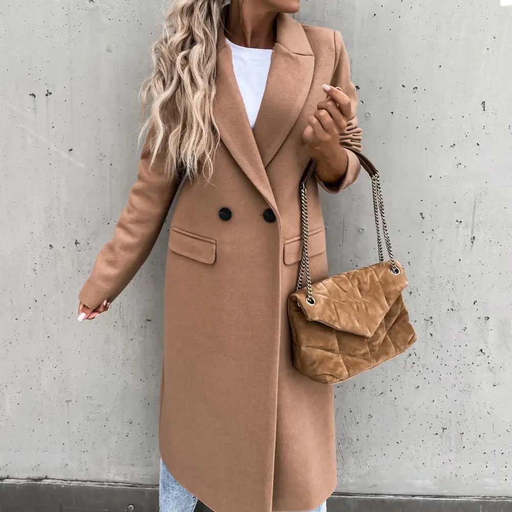 French Lazy Style Women Woolen Coats Korean Blazer Suit Collar Loose Casual Overcoat Ladies Long Cardigan Coat Winter Outwear