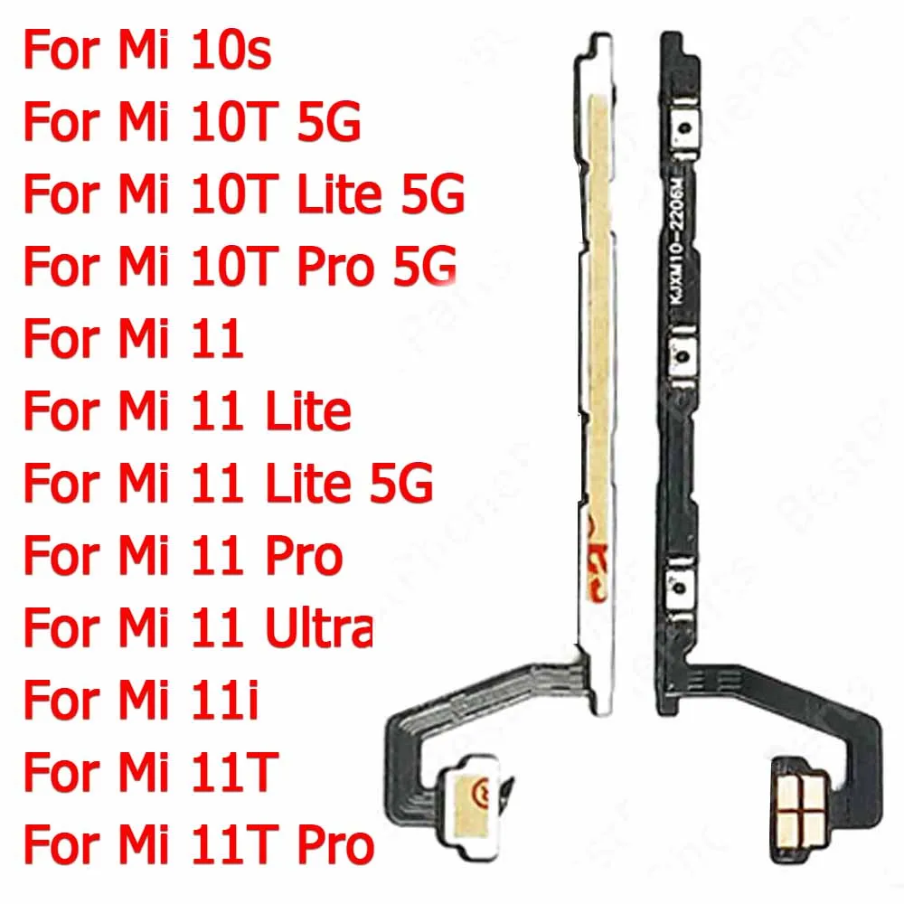 Dla Xiaomi Mi 10T 5G 11 Ultra 11i 11T Pro 10 Lite 10S wyciszania guzik boczny wyłącznika głośności włączania Flex Cable