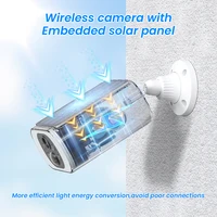 Outdoor Solar Security Camera with Battery - 3MP 2.4G WIFI Camera Battery Cloud Storage Color Night Vision Can't Add NVR - Image 2
