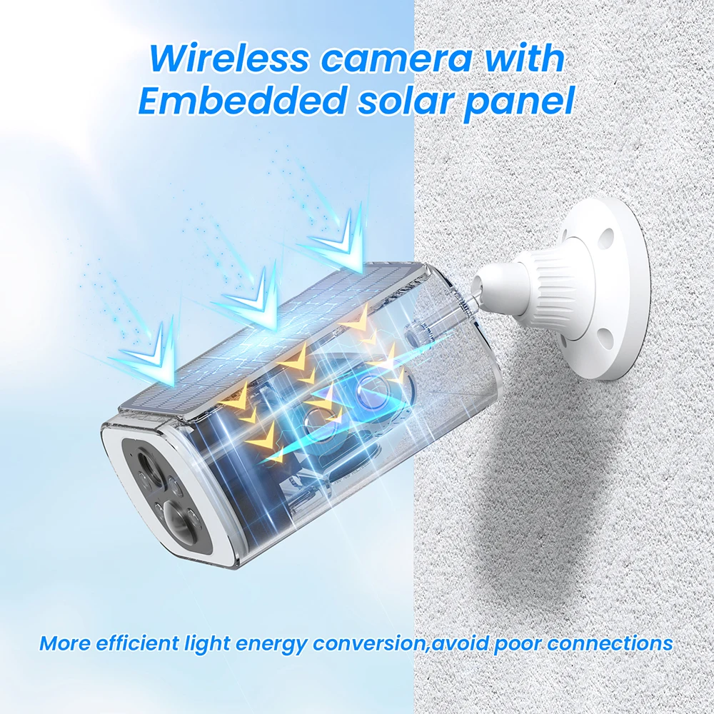 ANRAN Outdoor Solar Security Camera with Battery 3MP 2.4G WIFI Camera Battery Cloud Storage Color Night Vision Can't Add NVR 2