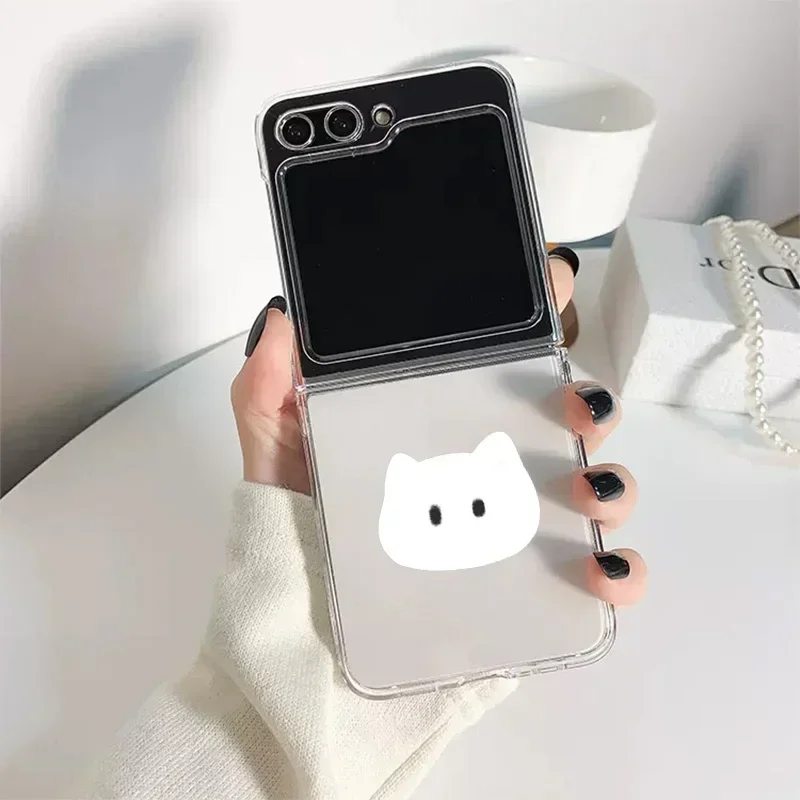 Cartoon Cat Fish Couple Phone Case - Folding Hard Cover