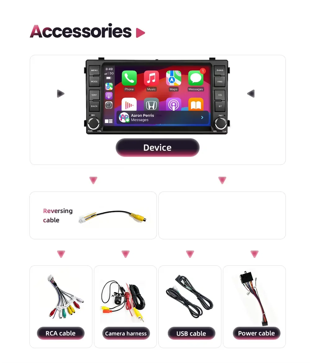 BONROAD Radio Multimedia para Auto con Sistema Linux de 7 Pulgadas y Pantalla Táctil para KIA Ceed 2007 2008 2009, Carplay Inalámbrico, Android Auto, Estéreo Inteligente para Auto con Bluetooth, Llamadas Manos Libres, Audio DSP, Radio RDS, Mirror Link, Reproductor de Youtube, Cámara Trasera, Reproductor de Audio para Auto 8