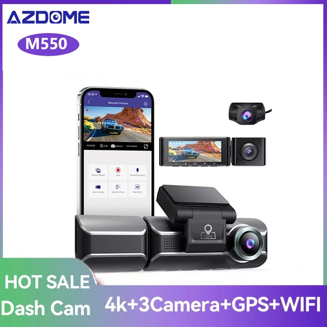 AZDOME M550 Pro 5G WiFi 3 Channel 4K Dash Cam for Car Dash Camera Fron