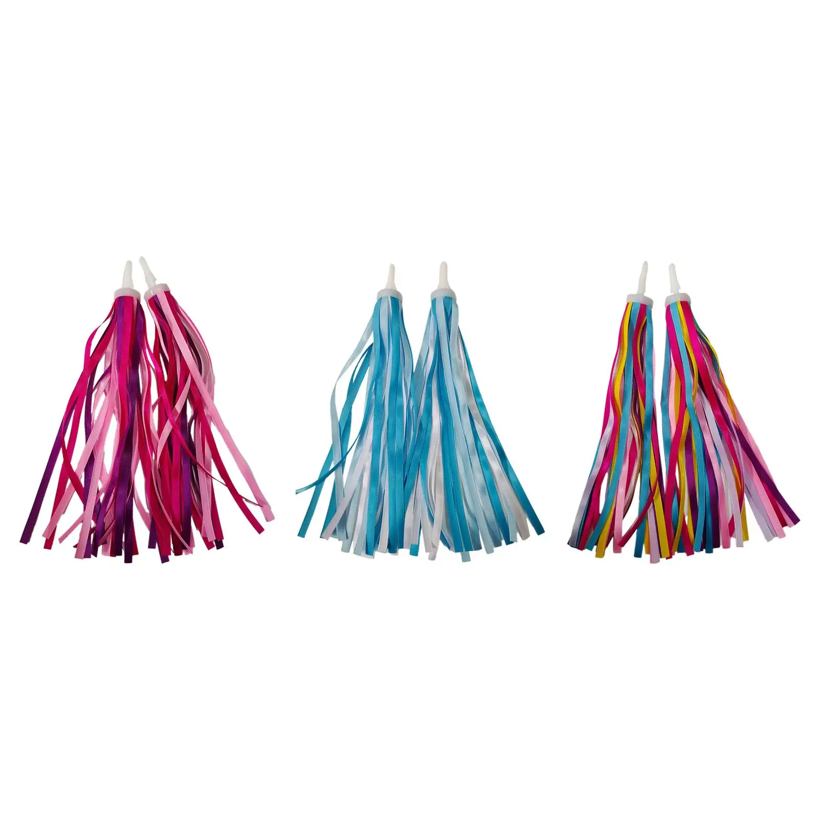 

2x Bike Handlebar Tassels Decor Birthday Gifts Colorful Handgrip Ribbon Streamers for Scooter Tricycle Baby Carrier Baby Girls
