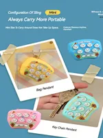Mini Quick Push Electronic Gaming Machine Light Up Game Whack-a-mole Toy Bubble Handheld Toy Keychain Challenge Game Toys Gift 2