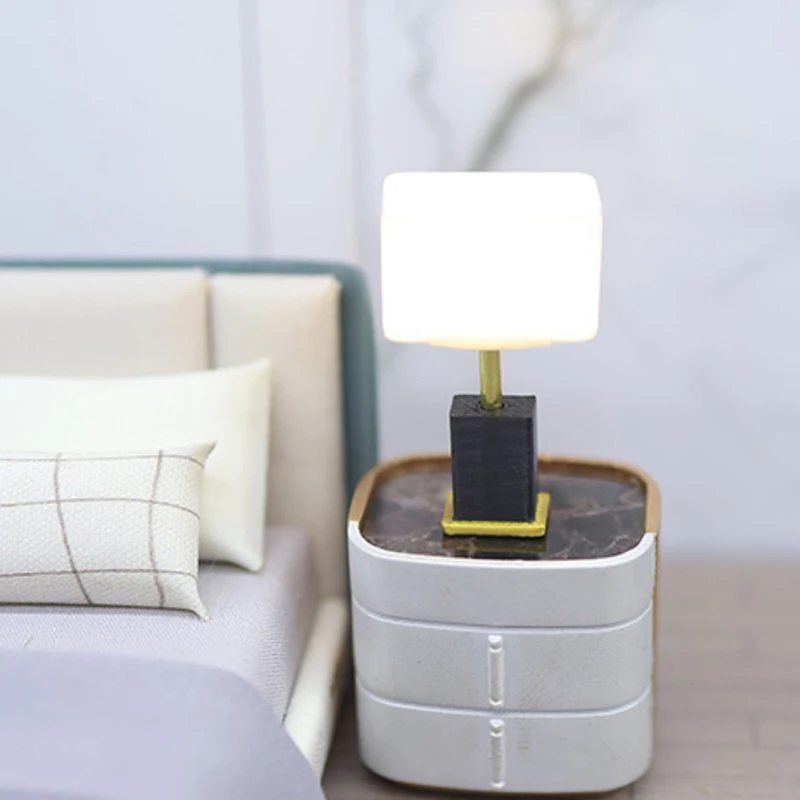 Miniature Desk Table Lamp for Dollhouse Furniture Crafting Gifts