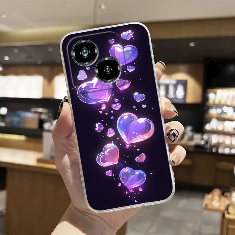 Luxury Clear Shockproof Silicone Soft Phone Case with Marble Floral Print